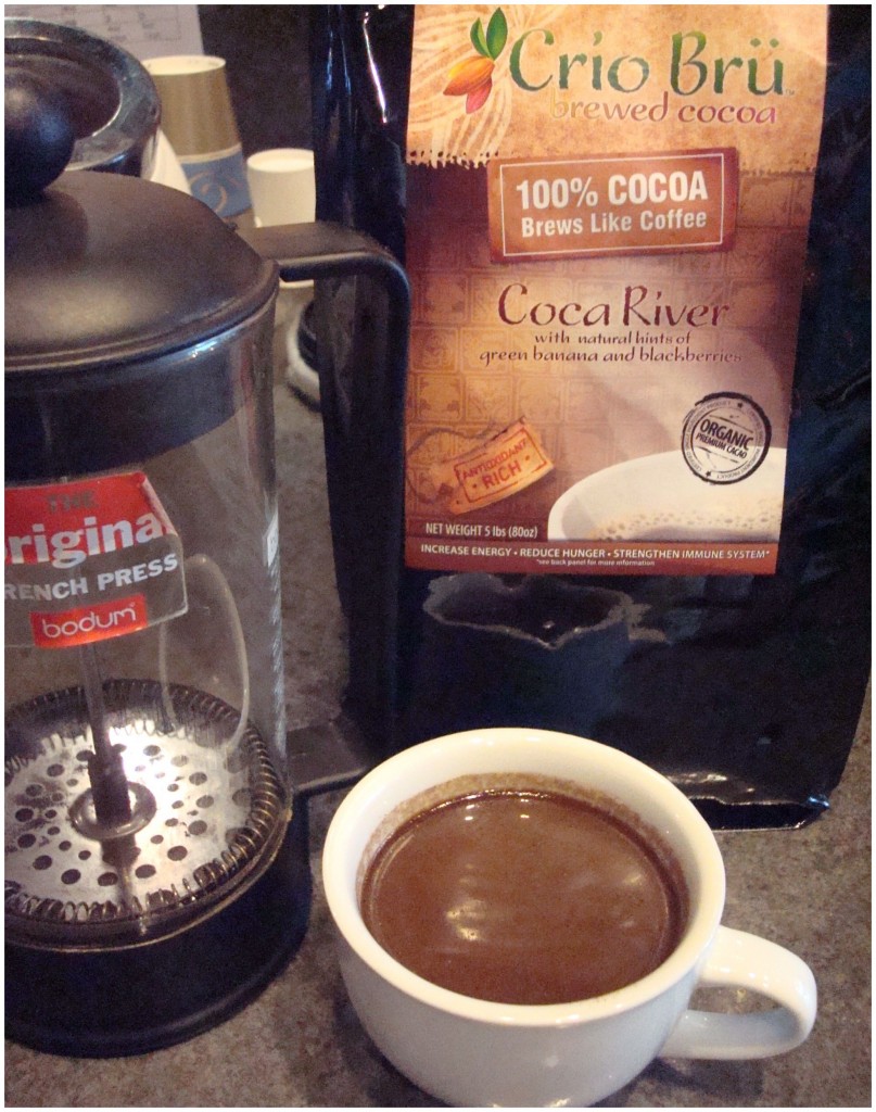 Crio Bru brewing cocoa in a cup