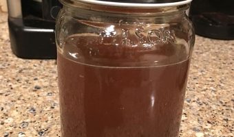 Vanilla syrup in ball jar